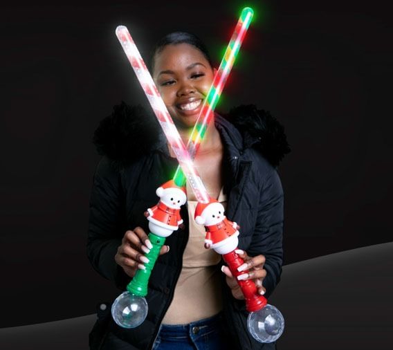 LED Light Up 28‚ Candy Cane Snowman Sword - Glow-Paradise