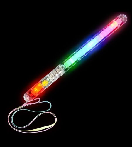 LED Light Up Flashing Patrol Wands on Lanyard Necklace - Multi Color - Glow-Paradise