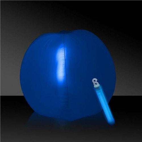 12 Inch Glow in The Dark Beach Ball (Blue Color, 1 Glow Stick Included) - Glow-Paradise