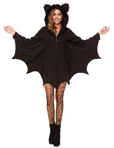 Halfjuly Halloween Costume For Women Bat Cozy Black Animal Adult Cosplay Vampire Zipper Dress XL - Glow-Paradise
