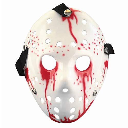 Wen XinRong Jason Mask Halloween Costume Horror Mask Cosplay Costume Mask Party Masquerade Props Mask (Blood) - Glow-Paradise