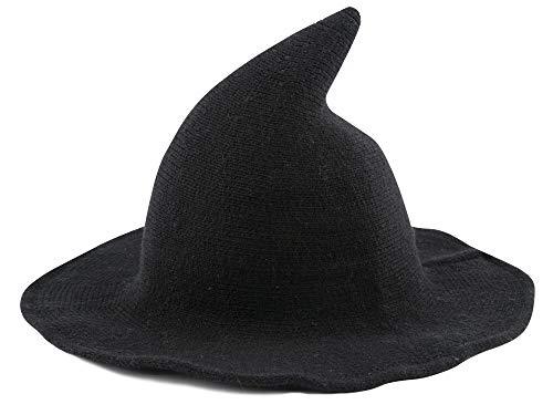 Edoneery Halloween Witch Hat for Women Wide Brim Foldable Pointed Cap for Halloween Party Costume Accessory - Glow-Paradise
