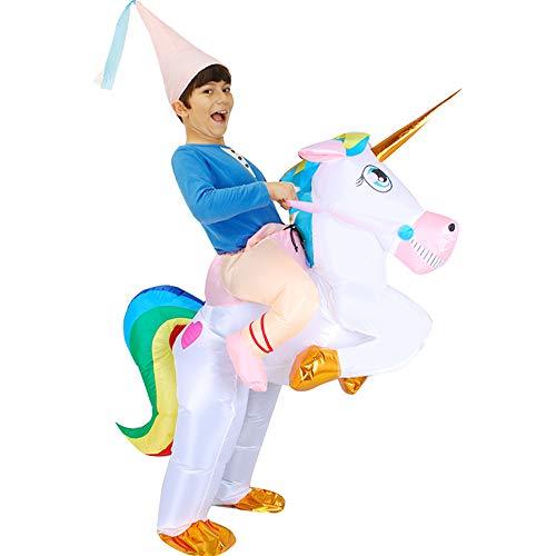 FENWOOH Alien Inflatable Costumes Fancy Costume Halloween Cosplay Fantasy Costume Adult/Kids (Unicorn-Kids) - Glow-Paradise