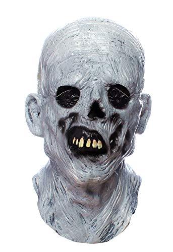 RAPGET Horror Mask Zombie Mask Creepy Mask Old Man Mask Halloween Novelty Costume Party Latex Full Head Mask Zombie Cosplay Props(white) - Glow-Paradise