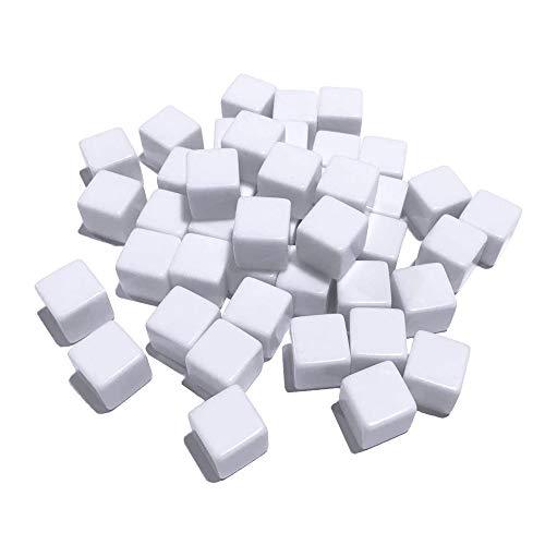 Nakimo 16MM Blank White Dice for Board Games, DIY, Fun, and Teaching, Pack of 48 - Glow-Paradise