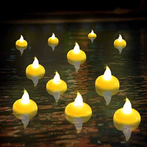 Floating Pool Lights,20PCS Waterproof Floating Candle Lights for Swimming Pool, Outdoor LED Glow Lights for Beach, Garden Backyard, Patio Lawn, Hot tub, Christmas Décor (Warm White) - Glow-Paradise