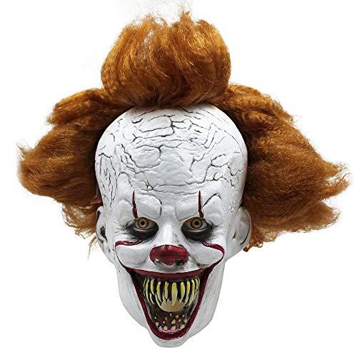 Halloween Mask IT Pennywise for Adults Clown Scary Costume Cosplay Party (mouth-openning) - Glow-Paradise