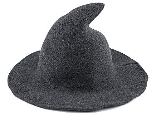 Edoneery Halloween Witch Hat for Women Wide Brim Foldable Pointed Cap for Halloween Party Costume Accessory - Glow-Paradise