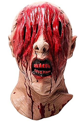 LEKA NEIL Halloween mask-zombie mask-Vampire Mask-Creepy Costume Corpse Party Overhead Mask(Red-A) - Glow-Paradise