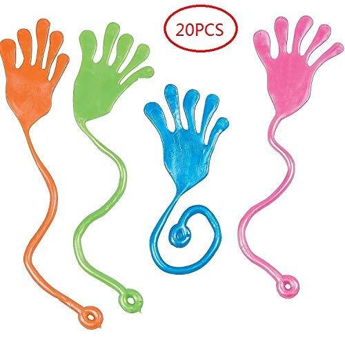 Tuko 20PCS Sticky Hands, Sticky Fingers,Kids' Party Favor Sets, Fun Toys, Party Favors, Wacky Fun Stretchy Glitter Sticky Hands, Party Favors, Birthday Parties, Toys for Sensory Kids,20PCS - Glow-Paradise