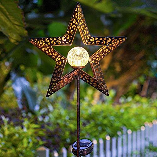 TAKE ME Star Solar Lights Garden Outdoor,Waterproof Metal Decorative Stakes for Walkway,Yard,Lawn,Patio - Glow-Paradise
