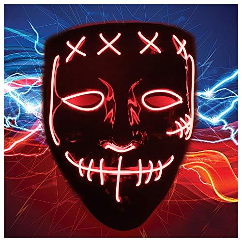 JUEYINGBAILI Scary Purge Costume Mask- Light Up Led Cosplay Creepy Masks- Purge Masks- Costume Masks- Christmas Gift - Glow-Paradise