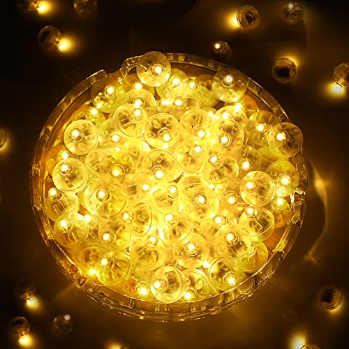 100PCs Mini Led Lights, Led Balloons Light up Balloons for Party Decorations Neon Party Lights for Paper Lantern Easter Eggs Birthday Party Wedding Halloween Christmas Decoration - Warm White - Glow-Paradise