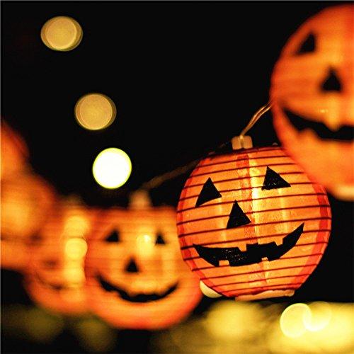 Halloween Lights,Makion Halloween Decorations Fairy Lights 2.5M/8.2FT 10 Led Pumpkin Lanterns Battery Powered String Lights - Glow-Paradise