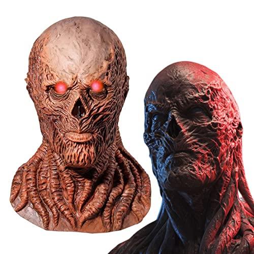 Stranger Things Vecna Scary Mask Latex Full Head Cosplay Mask Halloween Scary Monster Devil Mask Novelty Costume Party Props (Mask with Red Eyes) - Glow-Paradise