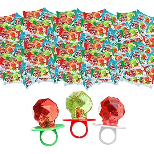 (120 Pack) Doveli Jewel Pop Christmas Candy Individually Wrapped Delicious Red Strawberry And Green Apple Holiday Ring Candy Xmas Candy Stocking Stuffers, Great Treat For Kids, Parties, Christmas Candy Bulk 120 Pk - Glow-Paradise