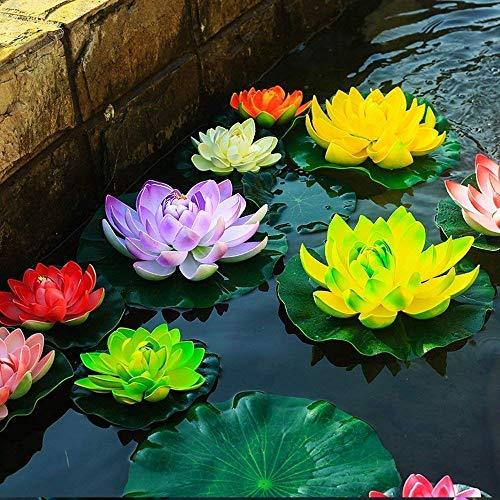 Superdream Water Floating Foam Lotus Flower for Pond Decor, Set of 6 - Glow-Paradise
