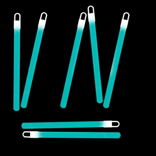 6 Inch Slim Glow Sticks With Lanyards (Aqua Color, 12 Count Per Pack) - Glow-Paradise
