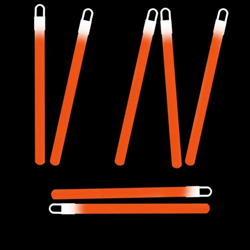 6 Inch Slim Glow Sticks With Lanyards (Orange Color, 12 Count Per Pack) - Glow-Paradise