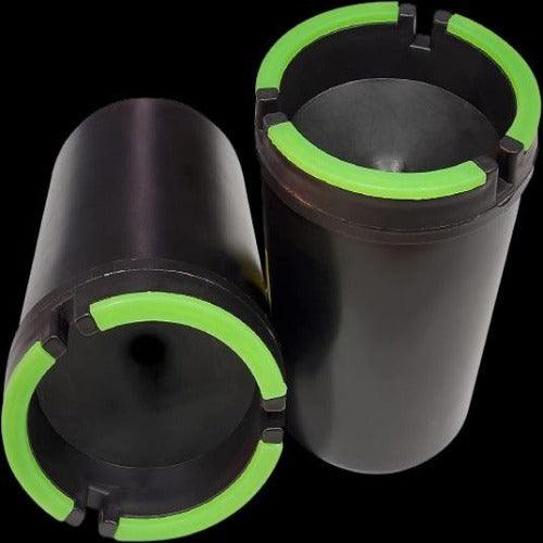 Glow in The Dark Cup Style Jumbo Cigarette Ashtray Black (2 Ashtrays Per Pack) - Glow-Paradise