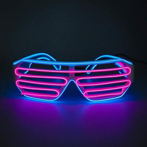 EL-Wire 80's Style Party Shades - Blue and Pink (1 Per Pack) - Glow-Paradise
