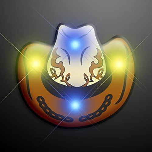 Cowboy Hat Flashing Body Light Lapel Pins (1 Per Pack) - Glow-Paradise