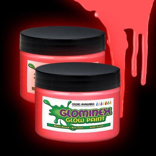 Glominex Glow Paint 4 oz Jar (Red Color, 1 Jar Per Pack) - Glow-Paradise