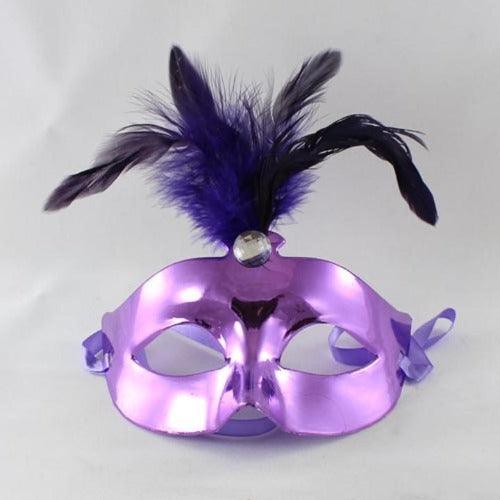 Shiny Feather Mask (Purple Color, 1 Mask Per Pack) - Glow-Paradise