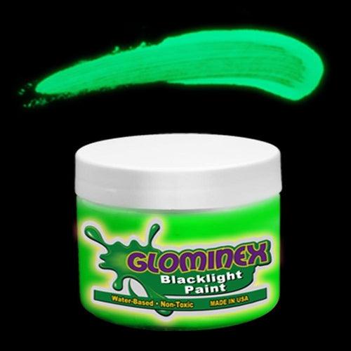 Glominex Blacklight UV Reactive Paint 4 oz Jars (Green Color, 1 Quantity Per Pack) - Glow-Paradise