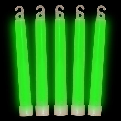 6 Inch Ultra-Bright Emergency 12 Hours Industrial Grade Glow Sticks (Green Color, 12 Count Per Pack) - Glow-Paradise