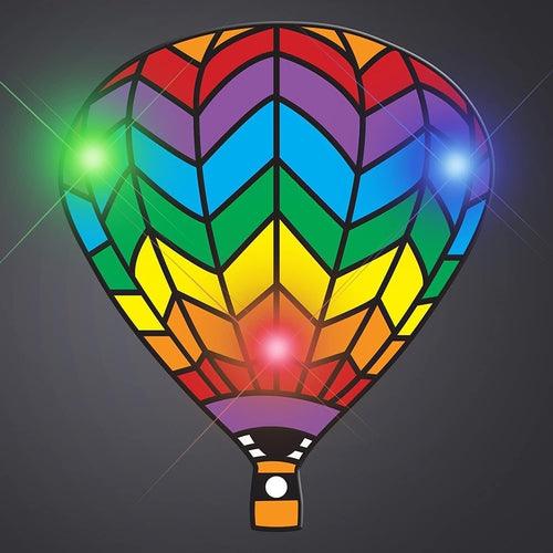 LED Hot Air Balloon Flashing Body Light Lapel Pins (1 Per Pack) - Glow-Paradise