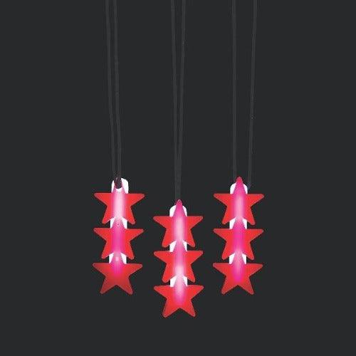 Glow Patriotic Star Necklaces (12 Necklaces Per Pack) - Glow-Paradise