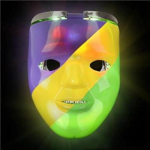 LED Light Up Mardi Gras Double Mask (1 Mask Per Pack) - Glow-Paradise