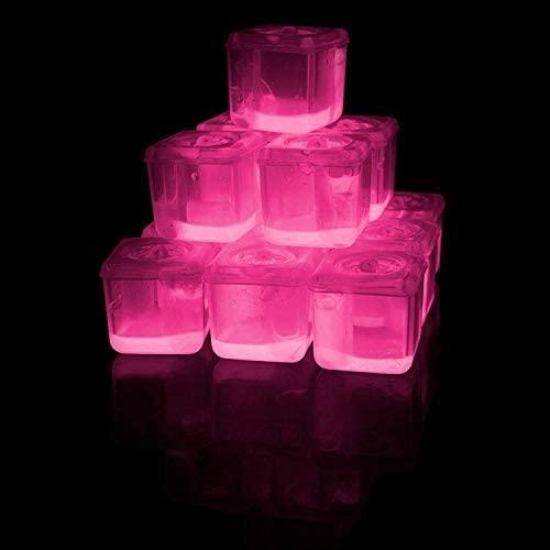 Glow In The Dark Ice Cubes (Pink Color, 24 Cubes Per Pack) - Glow-Paradise