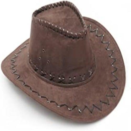 Heavy Leather Style Looking Cowboy Hat (Brown Color, 1 Quantity Per Pack) - Glow-Paradise
