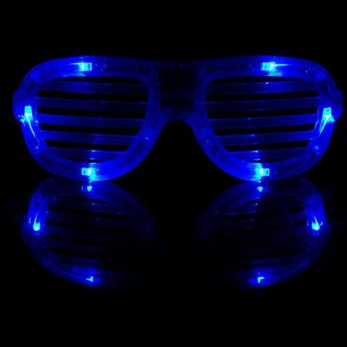 LED Light Up Hip Hop Shutter Shades Sunglasses (Blue Color, 1 Per Pack) - Glow-Paradise