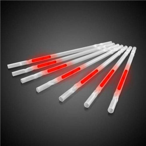 9 Inch Glow In The Dark Motion Straws (Red Color, 25 Straws Per Pack) - Glow-Paradise