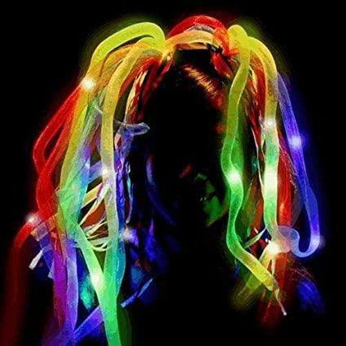 LED Light Up Noodle Headband Flashing Dreads Multicolor (1 Quantity Per Pack) - Glow-Paradise