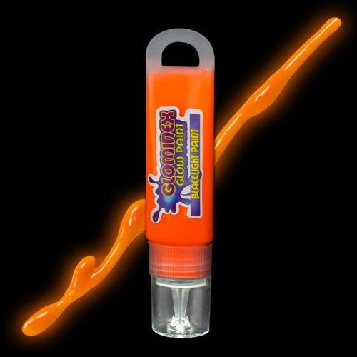 Glominex Blacklight UV Reactive Paint 1 oz Tube (Orange Color, 1 Quantity Per Pack) - Glow-Paradise