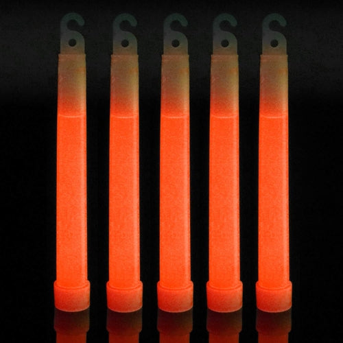6 Inch Ultra-Bright Emergency 12 Hours Industrial Grade Glow Sticks (Orange Color, 12 Count Per Pack) - Glow-Paradise