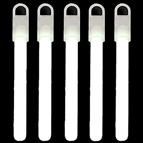 6 Inch Slim Glow Sticks With Lanyards (White Color, 12 Count Per Pack) - Glow-Paradise