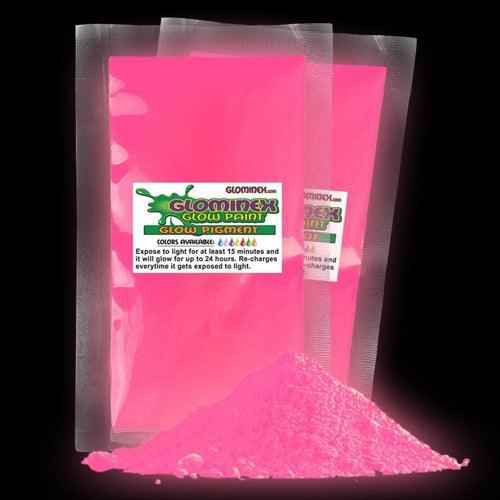 Glominex Ultraviolet Reactive Pigment 1 oz (Pink Color, 1 Quantity Per Pack) - Glow-Paradise