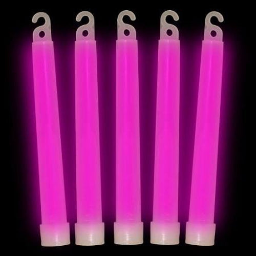 6 Inch Ultra-Bright Emergency 12 Hours Industrial Grade Glow Sticks (Pink Color, 12 Count Per Pack) - Glow-Paradise