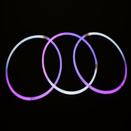 22 Inch Premium Jumbo Glow Necklaces Tricolor (Purple/White/Pink, 50 Count Per Pack) - Glow-Paradise