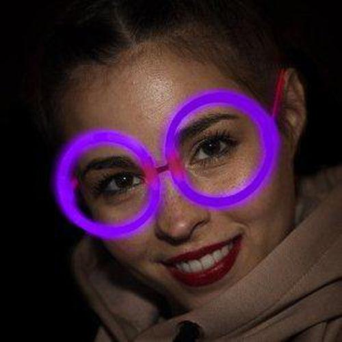 Round Glow Eyeglasses (Purple Color, 50 Count Per Pack) - Glow-Paradise