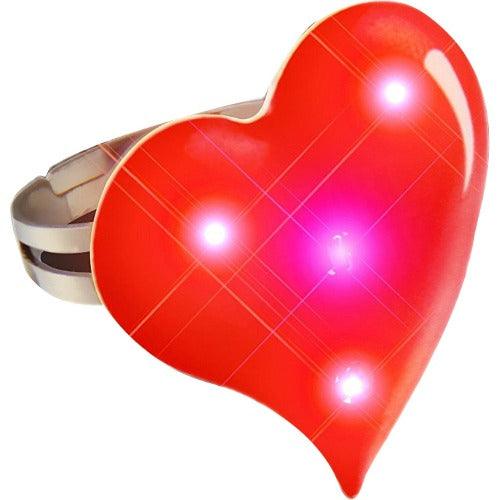 Light Up Heart Ring (1 Per Pack) - Glow-Paradise