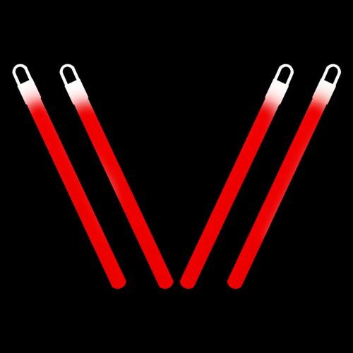 6 Inch Slim Glow Sticks With Lanyards (Red Color, 12 Count Per Pack) - Glow-Paradise