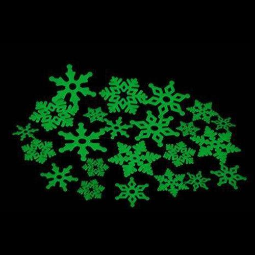 Glow in the Dark Snow Flakes Stickers (24 Stickers Per Pack) - Glow-Paradise