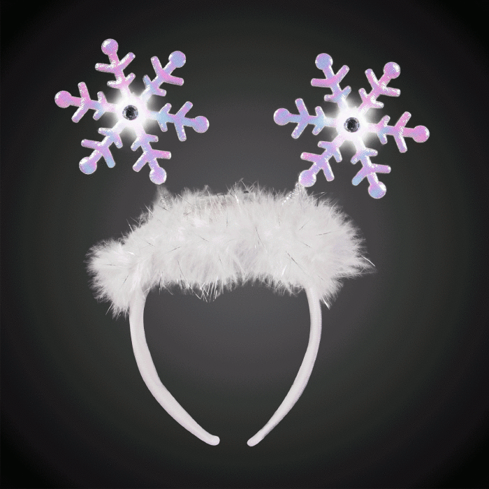 LED Flashing Snowflake Head Boppers Headband (1 Quantity Per Pack) - Glow-Paradise