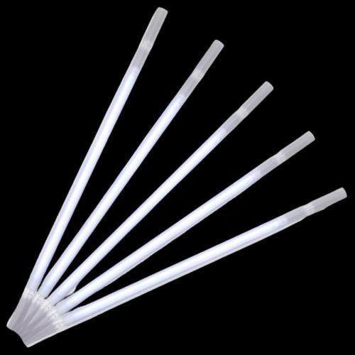 9 Inch Glow In The Dark Straws (White Color, 25 Straws Per Pack) - Glow-Paradise